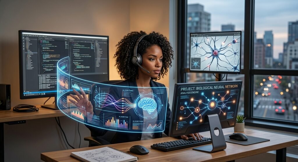 Artificial intelligence concept showing AI technology and digital systems