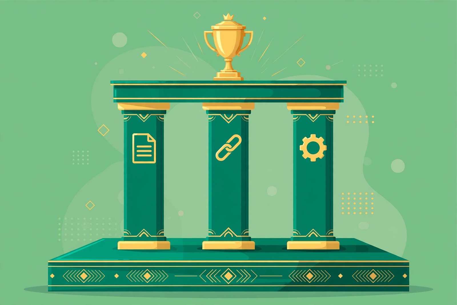 The three types of SEO: on-page SEO, off-page SEO, and technical SEO pillars